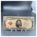 1928B $5 United States Note Red Seal
