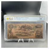$3 1860s City of New Orleans Note PCGS VG10