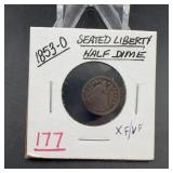 1853-O Seated Liberty Silver Half Dime