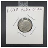 1963-D Roosevelt Dime Silver US Coin