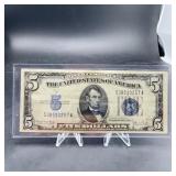 1934-D $5 Silver Certificate Note, Lincoln
