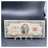 1953B $2 United States Note Red Seal Bill
