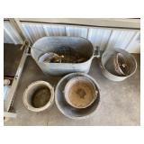 Galvanized Boiler, Buckets, & Items all to go