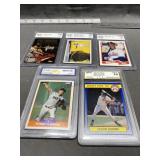 5 Graded 10 Baseball Cards - Clemens, Ripken, Giam