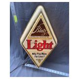 Blatz Light Beer Sign (light works)
