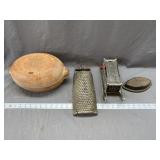 LaCotta Dish, Sad Iron, Hand Grater, French Fry Cu