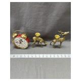 Deer Candle Holders and Mickey Mouse Alarm Clock