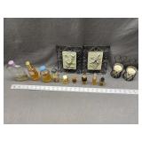 Vintage Perfume, wall décor, candles