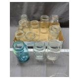 Assorted vintage mason jars