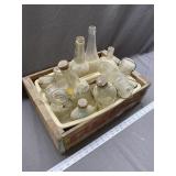 Vintage glass bottles in vintage Pepsi crate