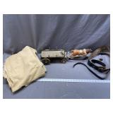 Cast Iron carriage, leather belt