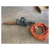 Black & Decker hedger with extension cord