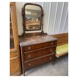 3 drawer dresser with mirror l-36", w-19", h-64"