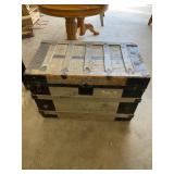 vintage trunk w/ wool blankets