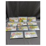 11 Wood Train, Raceway, & Wood Farm Sets, NIB