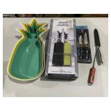 Kitchen Knifes, Oil & Vinegar Glass Bottle Set, Pi