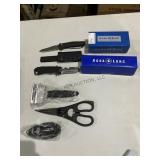 Assorted Knives, Sharpener, Scissors