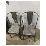 2 Metal Stackable Chairs
