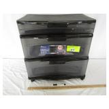 3 Drawer Black Locking Chest