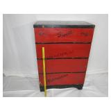 4 Drawer Dresser Painted Red & Black