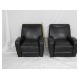 2 Black Reclining Chairs