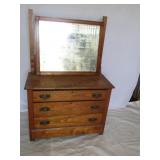 Vintage Oak Dresser with Mirror