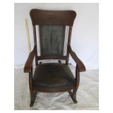 Antique Leather Rocking Chair