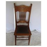 Oak Chair with Leather Seat