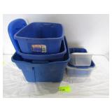 6 Various Sized Organizing Totes