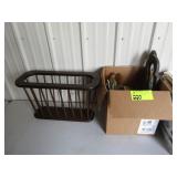 Box of Knick knacks and Magazine Rack