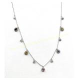 Sterling silver yellow, pink, green, purple and
