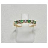 10K Yellow & white gold emerald (0.25 cts) and