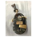 San Quentin reproduction lock and keys 4.5"