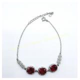 Sterling silver enhanced ruby (3.80 cts) & cubic