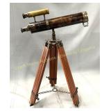Vintage style double barrel brass telescope with