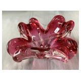 Cranberry crystal bowl, Bol en cristal canneberge