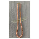 Coral necklace, Collier de corail, 23" L