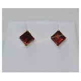 14K Yellow gold pyrope garnets 1.44 cts earrings