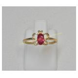 10K Yellow gold enhanced ruby 0.34 cts butterfly