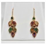 22K Gold plated amethyst, moonstone, green onyx,