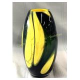 Art glass vase en verre, 6" x 12" H