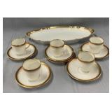 Limoges 5 demitasses, 6 saucers 1 oval platter