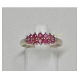 Sterling silver glass filled ruby ring 0.70 cts