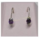 Sterling silver amethyst earrings 0.90 cts
