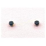 14K Yellow gold black diamond earrings 0.24 cts