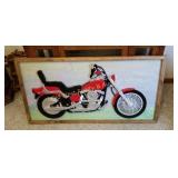 Large Wood Motorcycle Picture