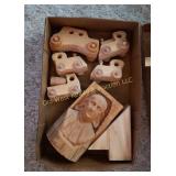 Box of Wood Items