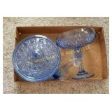 Box of Blue Glassware