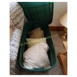 Large Tub of Pillows & Linens