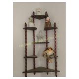 Corner Knicknack Shelf & Items